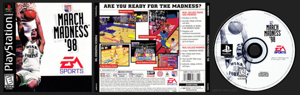PSX PlayStation NCAA March Madness ’98 Black Label Retail Release