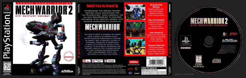 PSX PlayStation MechWarrior 2 1-Ring Hub Black Label Release