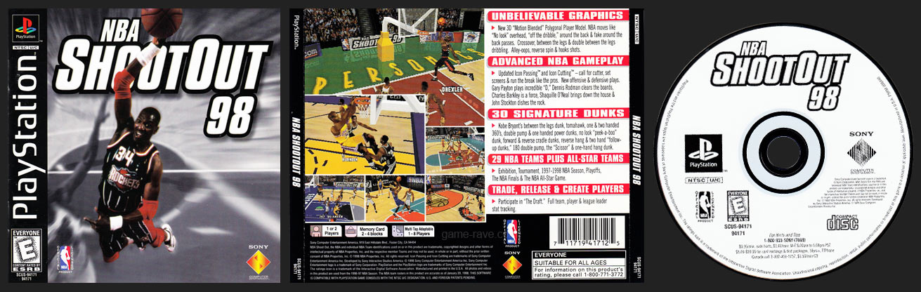 PSX PlayStation NBA Shoot Out 98 Black Label Retail Release