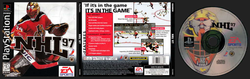 PSX PlayStation NHL 97 Black Label Retail Release