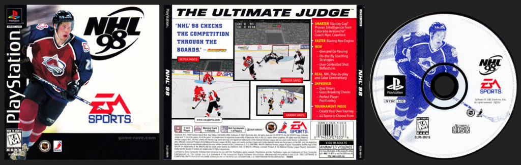 PSX PlayStation NHL 98 Black Label Retail Release