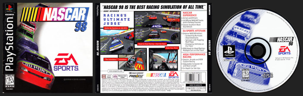PSX PlayStation NASCAR 98 Black Label Retail Release