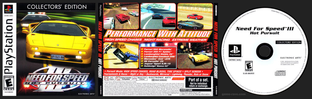 PSX PlayStation Need for Speed III: Hot Pursuit Collector Editions White Label Release