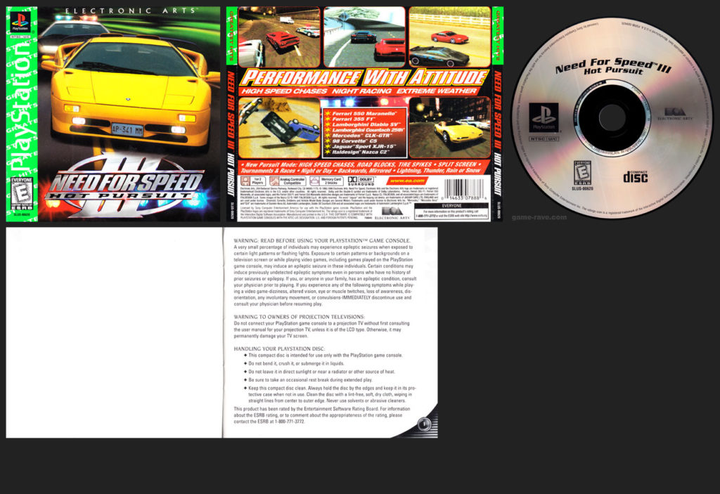 PSX PlayStation Need for Speed III 28 page manual variant Greatest Hits