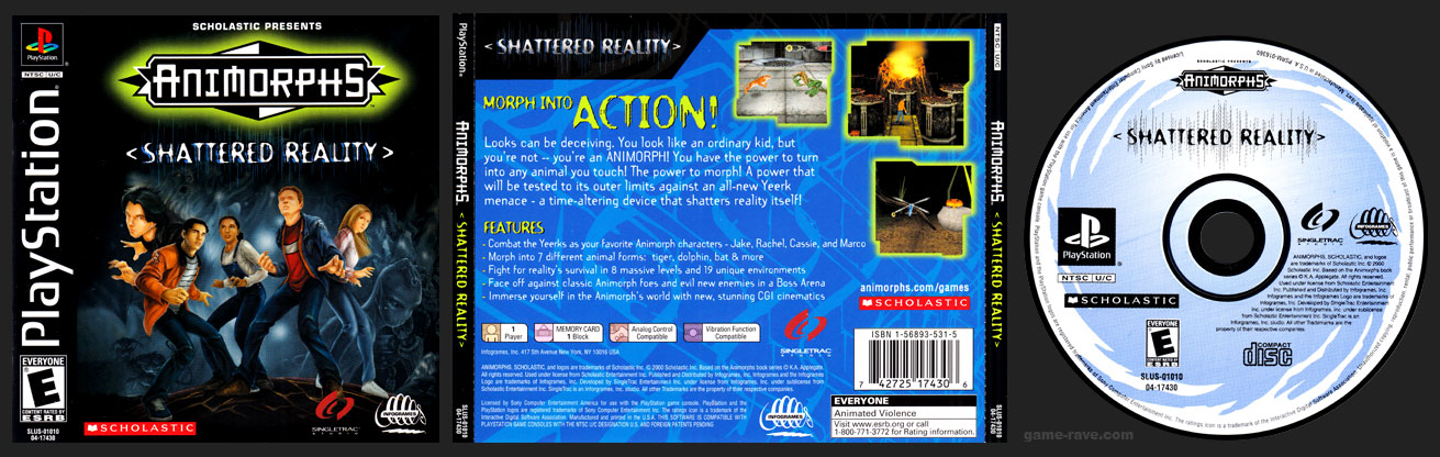 PSX PlayStation Animorphs Shattered Reality