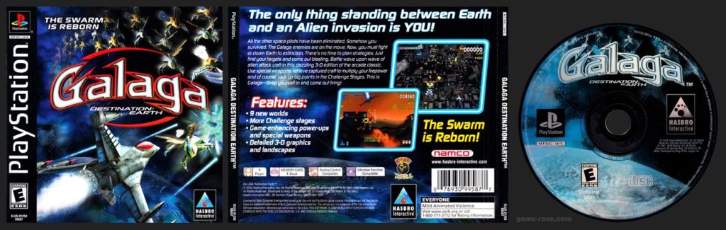 PSX PlayStation Galaga Destination: Earth Black Label Retail Release