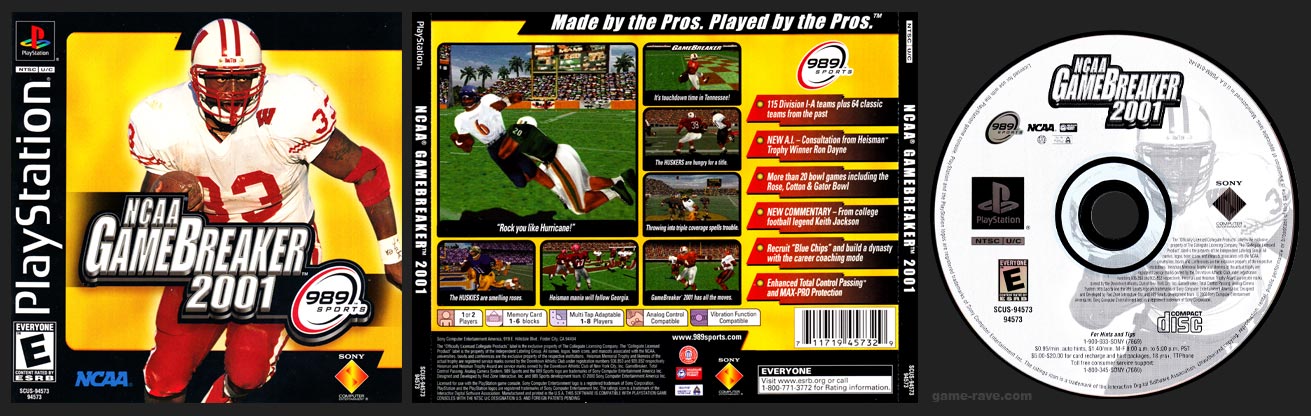 PSX PlayStation NCAA Game Breaker 2001 Black Label Retail Release