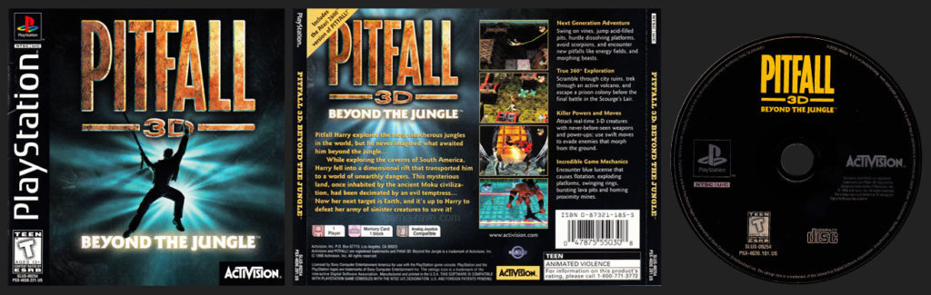 PSX PlayStation Pitfall 3D: Beyond The Jungle Black Label Release