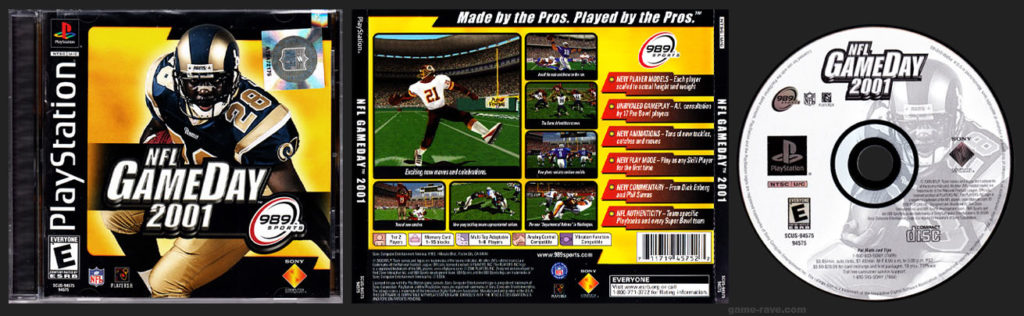 PSX PlayStation NFL GameDay 2001 Square NFL Hologram Cover Variant