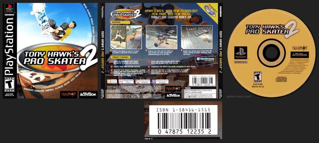 PSX PlayStation Tony Hawk Pro Skater 2 UPC Barcode Error