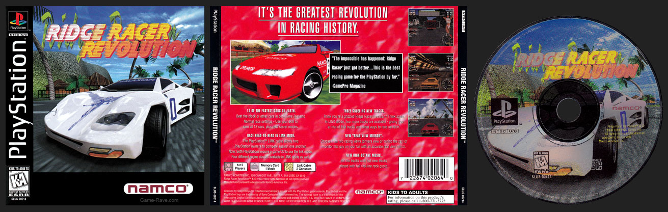 PSX PlayStation Ridge Racer Revolution Black Label Retail Release