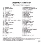PSX PlayStation Jeopardy! 2nd Edition Answer Sheet