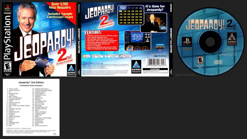 Jeopardy! 2nd Edition - game-rave.com - PlayStation Game Show Games