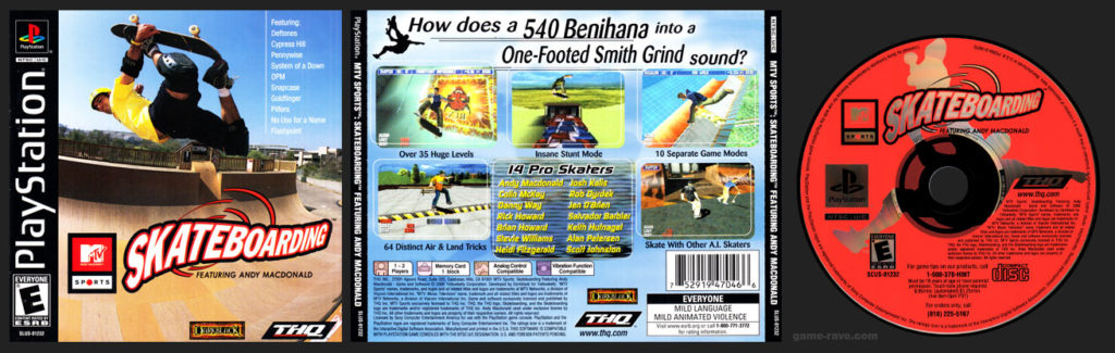 PSX PlayStation MTV Skateboarding Featuring Andy MacDonald Black Label Retail Release