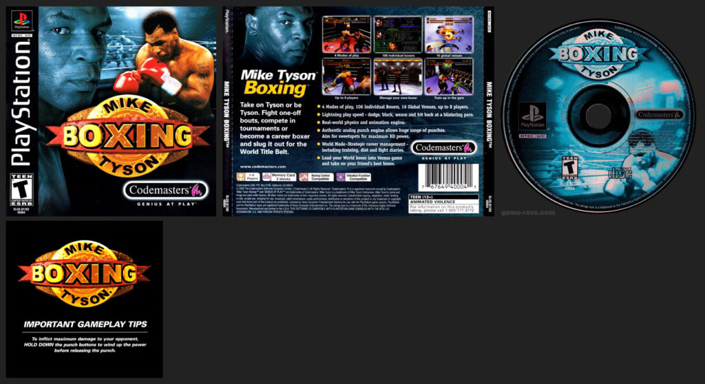 PSX Mike Tyson Boxing Retail Release with Tips Sheet