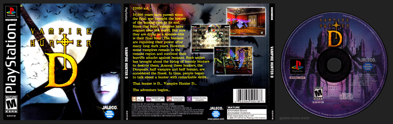 PSX PlayStation Vampire Hunter D Black Label Retail Release