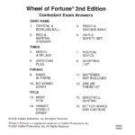 PSX PlayStation Wheel of Fortune 2nd Edition Answer Sheet