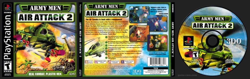 PSX PlayStation Black Label Retail Release Army Men - Air Attack 2