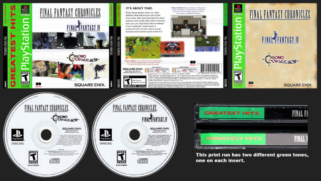 PSX PlayStation Final Fantasy Chronicles Silver Bottom Discs Square-Enix Store Version 2