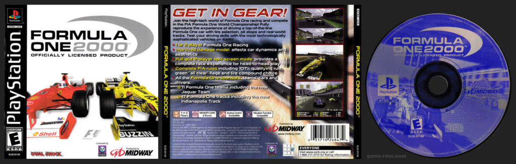 PSX PlayStation Formula One 2000 Black Labe Retail Release