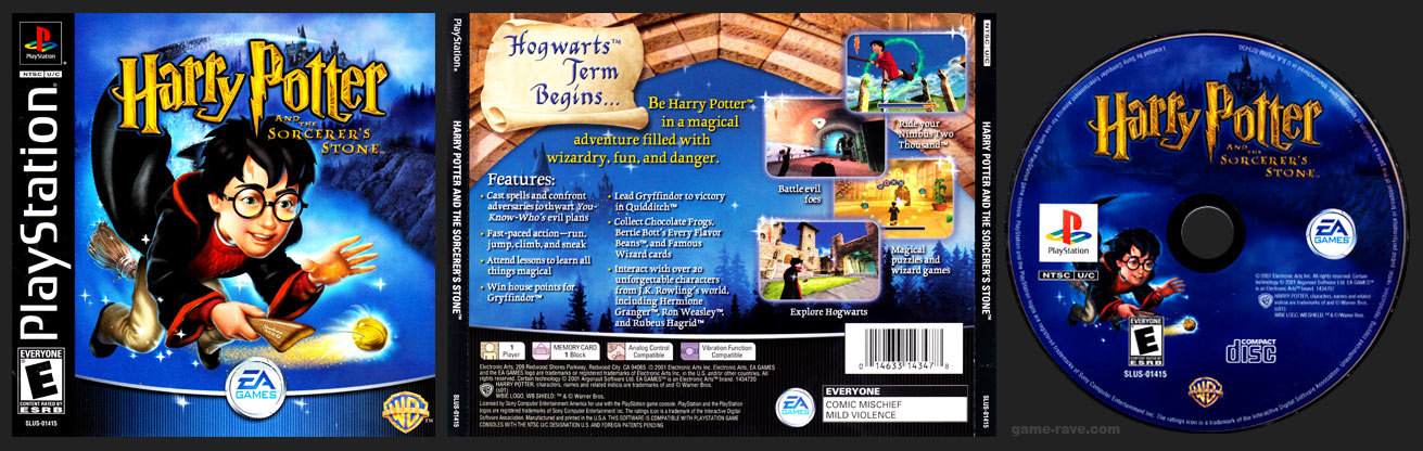 PSX PlayStation Harry Potter and the Sorcerer's Stone Blue Retail Release
