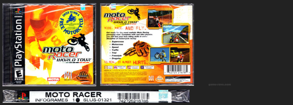 PSX PlayStation Moto Racer World Tour Corrected Security Label Variant