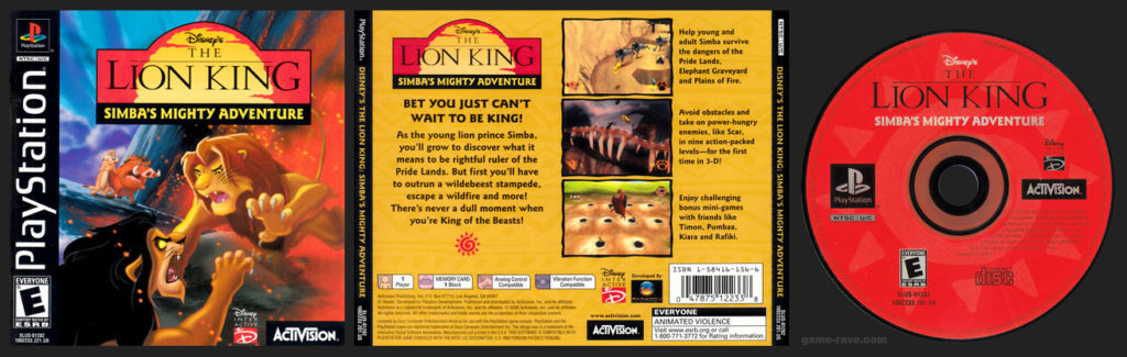 PSX PlayStation Disney's The Lion King: Simba's Mighty Adventure Black Label Retail Release