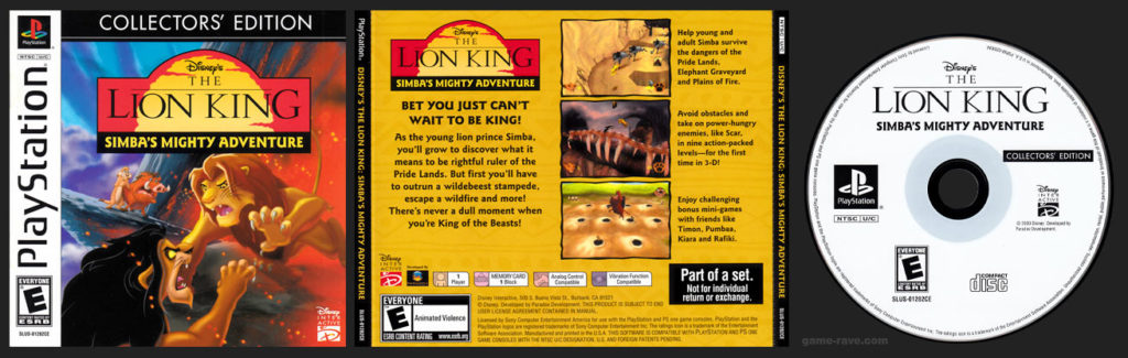 PSX PlayStation Disney's The Lion King: Simba's Mighty Adventure Collector's Edition Release