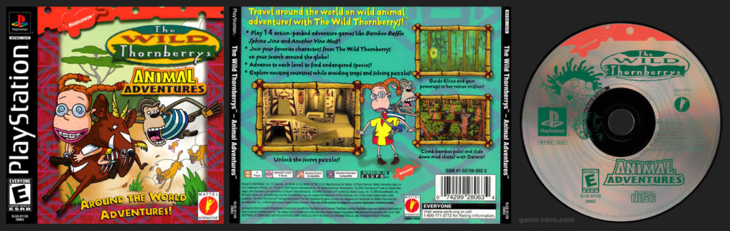 PSX PlayStation The Wild Thornberrys - Animal Adventures Black Label Retail Release