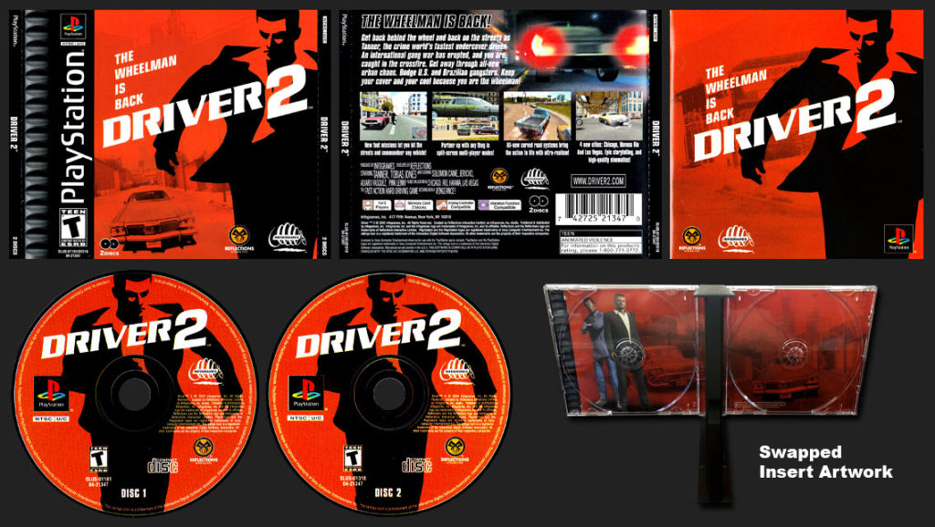 PSX PlayStation Driver 2 Misprint Reversed Inserts