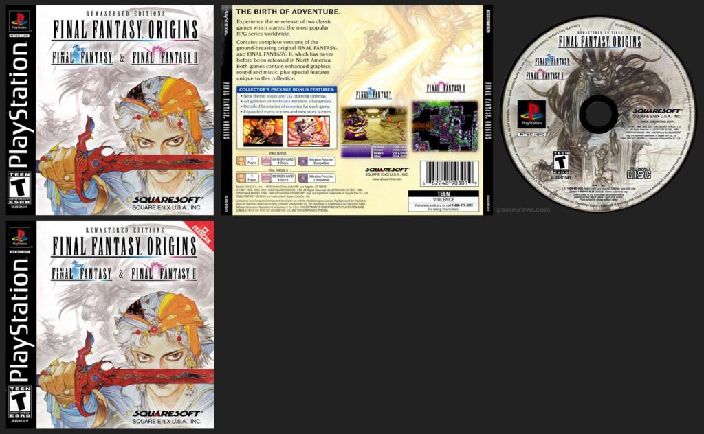 PSX PlaySTation Final Fantasy Origins Black Label Canadian Retail Release with French Manual
