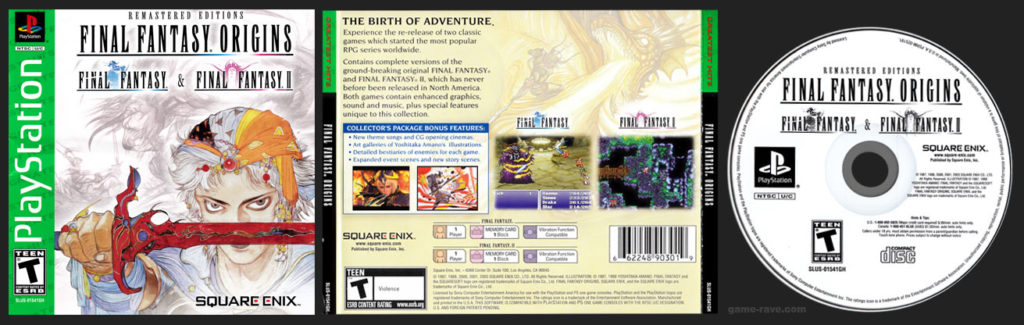 PSX PlayStation Final Fantasy Origins SIlver Bottom Disc Square-Enix Store Release Version 1