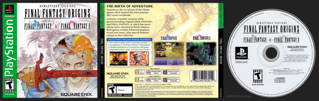 PSX PlaySTation Final Fantasy Origins Square-Enix Store Silver Bottom Release Version 2 with Darker Green