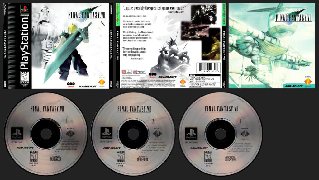 PSX PlayStation Final Fantasy VII Greatest Hits Half Black Label Release