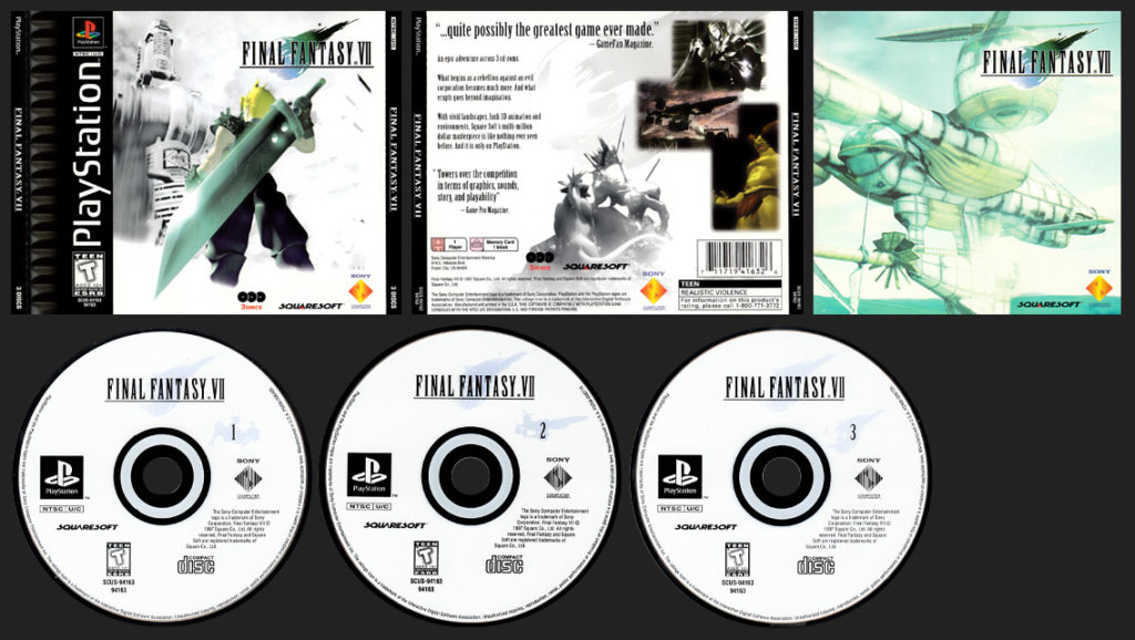 PSX PlayStation Final Fantasy VII Black Label Release - Realistic Violence