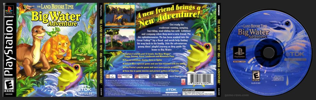PSX PlayStation The Land Before Time: Big Water Adventure Black Label Retail Release