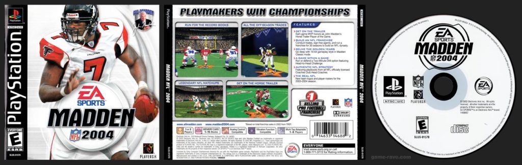 PSX PlaySTation Madden NFL 2004 Black Label Retail Release
