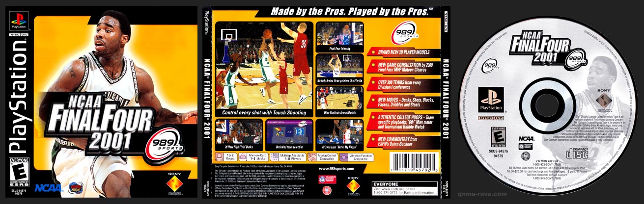PSX PlayStation NCAA Final Four 2001 Black Label Retail Release