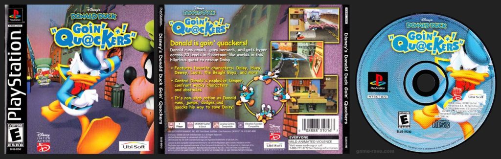 PSX PlayStation Disney's Donald Duck Goin' Quackers Black Label Retail Release