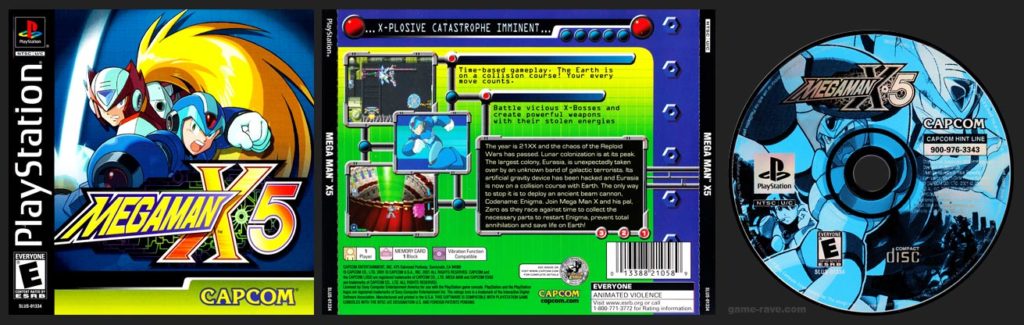 PSX PlayStation Mega Man X5 Black Label Retail Release Shiny Disc Variant