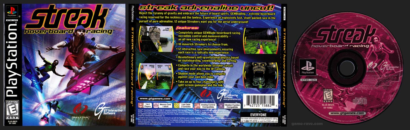 PSX PlayStation Streak Hoverboard Racing Black Label Retail Release