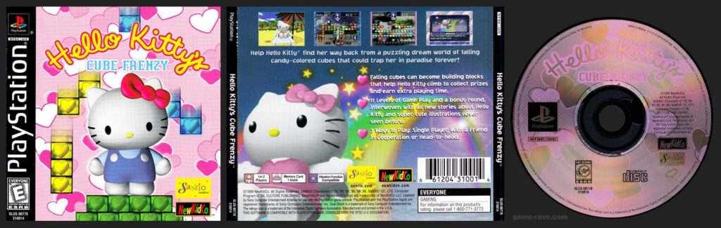PSX PlayStation Hello Kitty's Cube Frenzy Black Label Retail Release