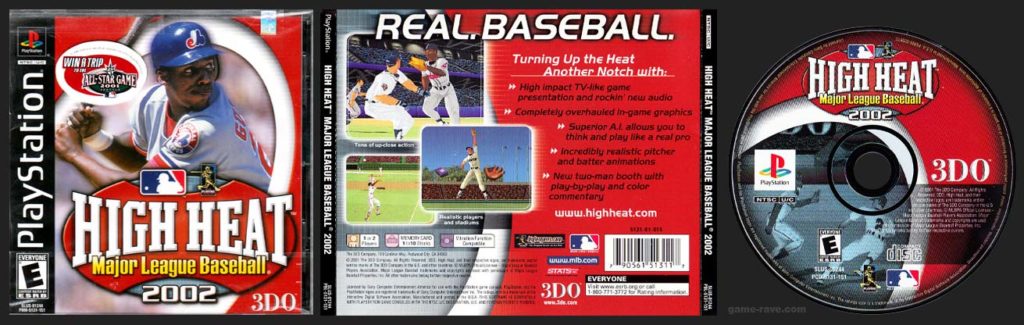 PSX PlayStation High Heat Major League Baseball 2002 Black Label Retail Release
