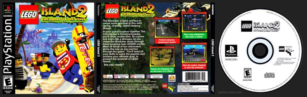 PSX PlayStation Lego Island 2 The Brickster's Revenge Black Label Retail Release
