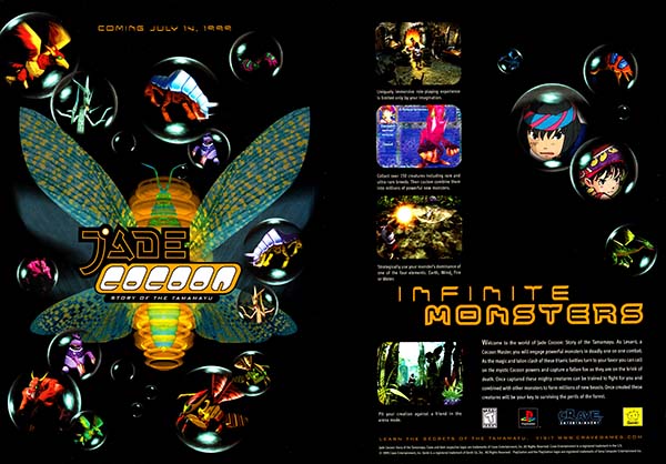 PlayStation PSX Ad Jade Cocoon Coming Soon 2-Page Infinite Monsters