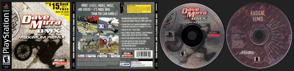 PSX PlayStation Dave Mirra Freestyle BMX Maximum Remix Black Label Retail Release with Music CD