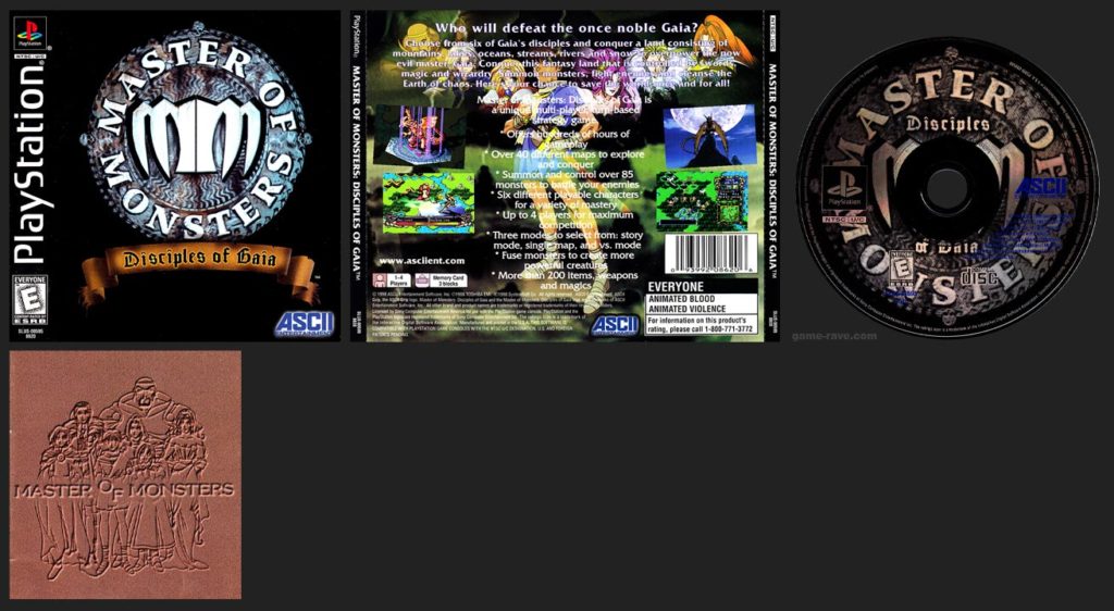 PSX PlayStation Master of Monsters: Disciples of Gaia with Mini-Guide Black Label Retail Release