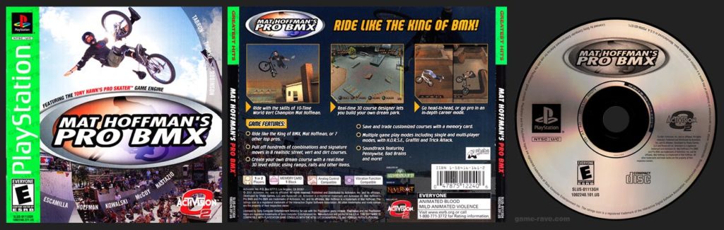 PSX PlayStation Mat Hoffman's Pro BMX Greatest Hits Green Label