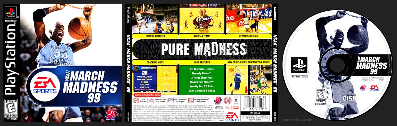 PSX PlayStation NCAA March Madness 99 Black Label Retail Release