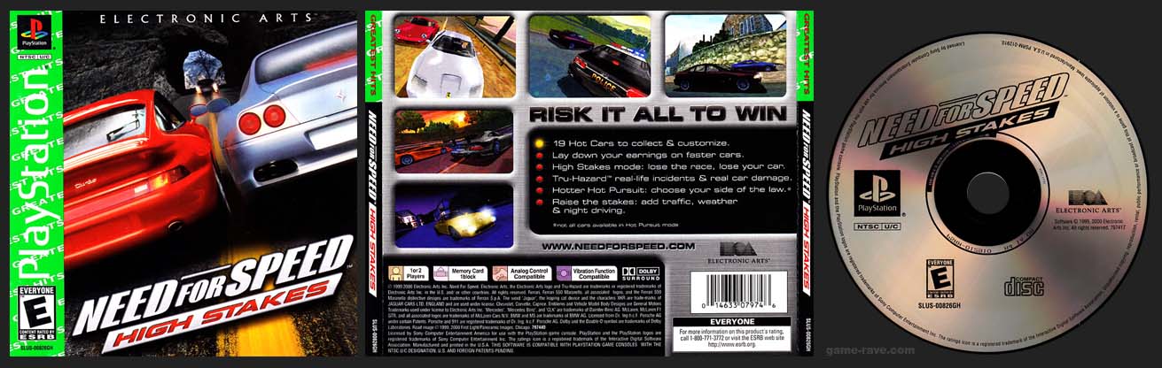 PSX Need for Speed High STakes Greatest Hits Green Label Release